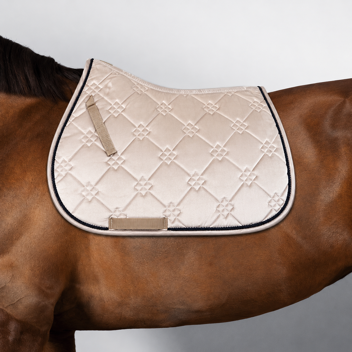 Beige Satin Quilted All Purpose Saddle Pad