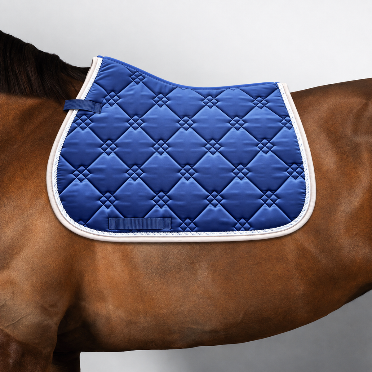 Blue Satin Quilted All Purpose Saddle Pad