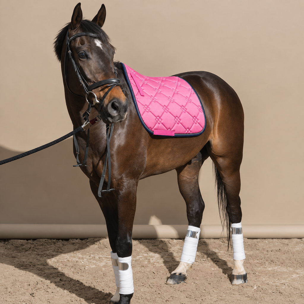 Pink Satin Quilted All Purpose Saddle Pad