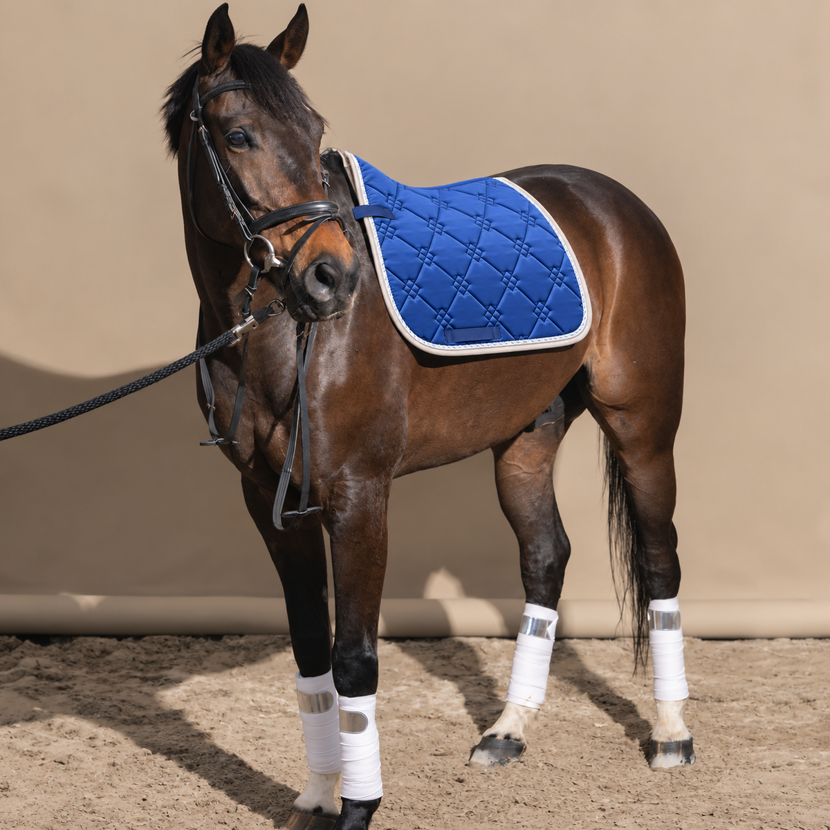 Blue Satin Quilted All Purpose Saddle Pad