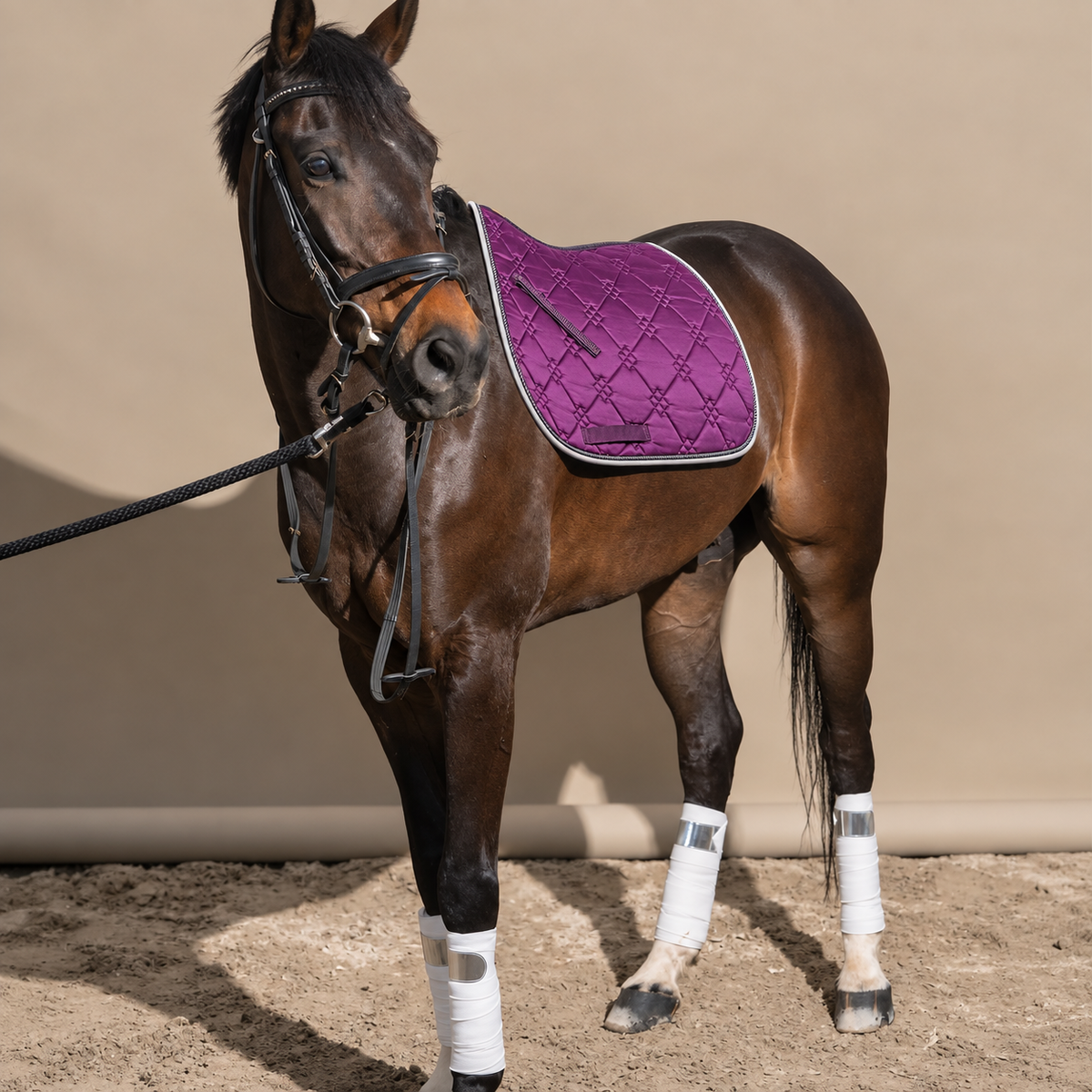 Purple Satin Quilted All Purpose Saddle Pad