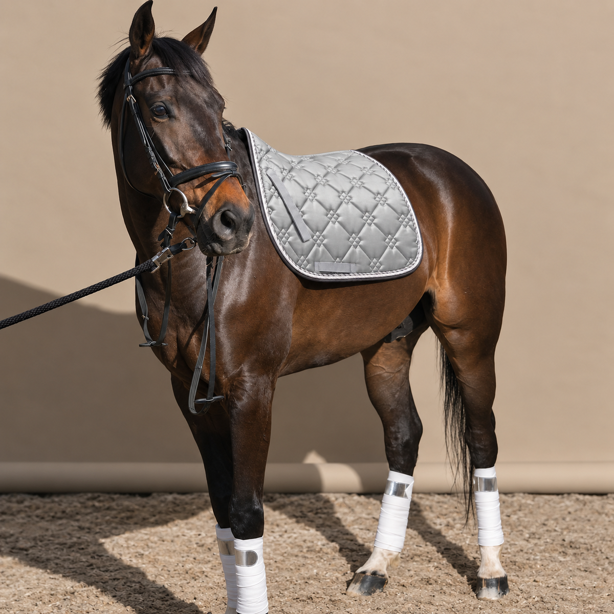 Silver Satin Quilted All Purpose Saddle Pad