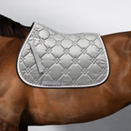 Silver Satin Quilted All Purpose Saddle Pad